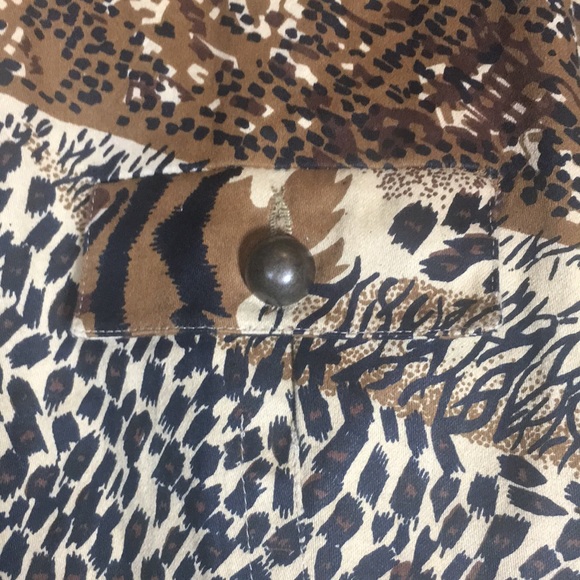 WESTBOUND WOMAN 100% Natural Cotton Animal Print Safari Style Zip Up Y2K Shacket - Picture 10 of 16